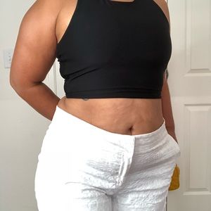 White scalloped edge shorts